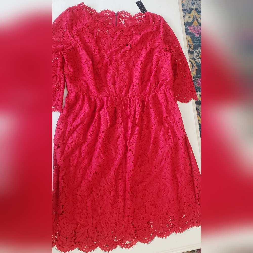 Lane Bryant, Red lace dress, Size 16, NWT